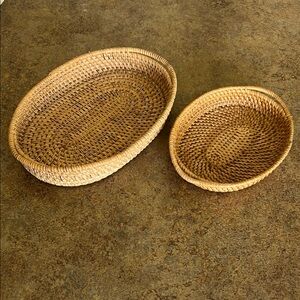 Pair of Oval Woven Baskets